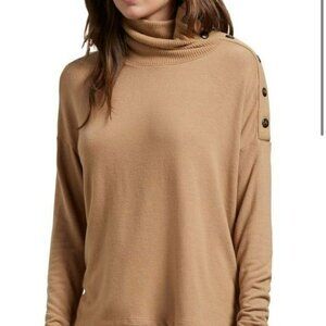 Michael stars Los Angeles lacy boxy top turtleneck Madison brushed jersey knit
